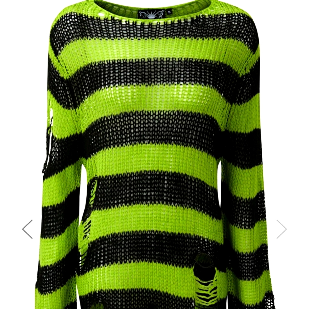 Killstar Slimer Distressed Knit Sweater Size S Unisex